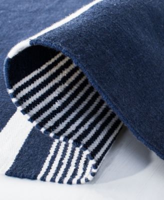 Hanover Stripe LRL2461A Navy Outdoor Area Rug Collection