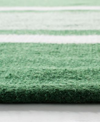 Hanover Stripe LRL2461B Green 4' X 6' Outdoor Area Rug