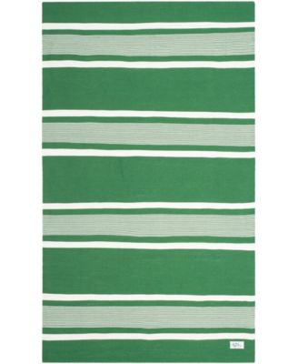 Hanover Stripe LRL2461B Green 5' X 8' Outdoor Area Rug