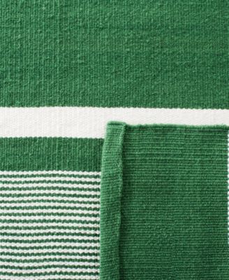 Hanover Stripe LRL2461B Green 8' X 10' Outdoor Area Rug