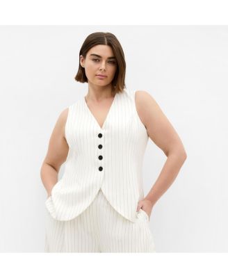Women's Pinstripe Contrast Vest