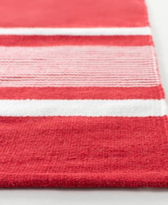 Hanover Stripe LRL2461D Red 5' X 8' Outdoor Area Rug