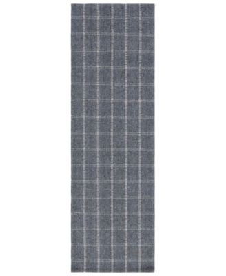 Tamworth Check LRL6450A Charcoal 2'6" X 8' Runner Area Rug
