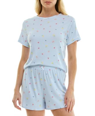 Women's Short-Sleeve T-Shirt and Pull-On Shorts, 2-Piece Set