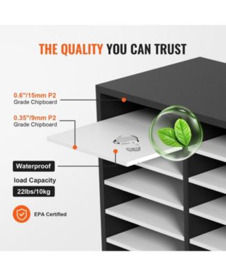 27 Compartment Adjustable Wood Literature Organizer for Office Storage