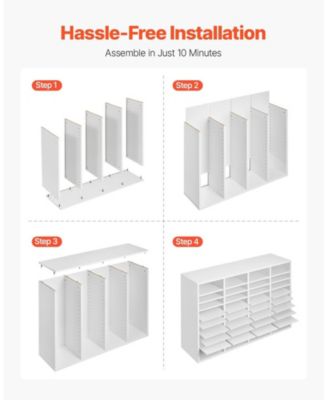 SUGFIT 36 Compartment Wooden Literature Organizer Mailbox for Office Storage