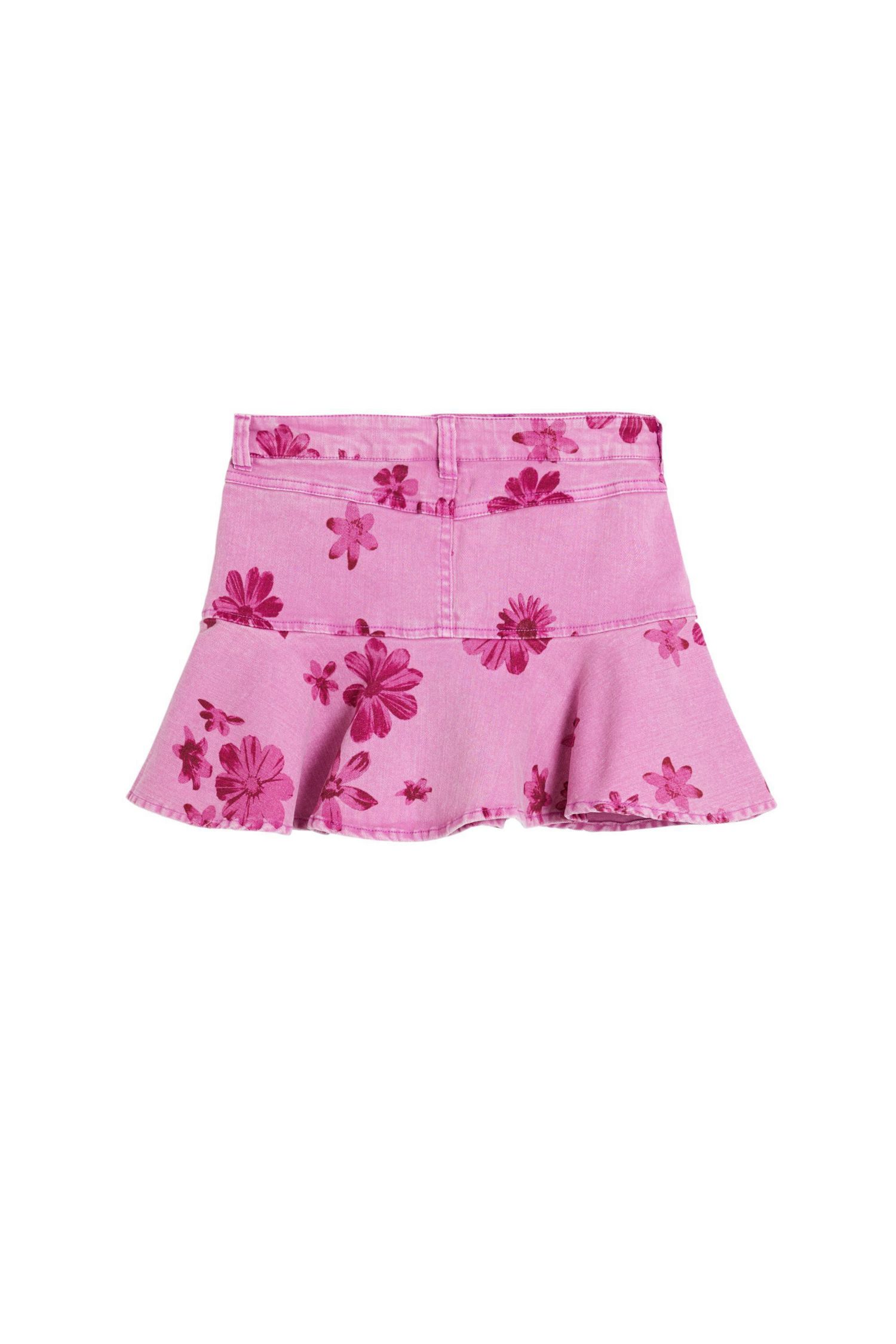 Girls's Short denim floral skirt