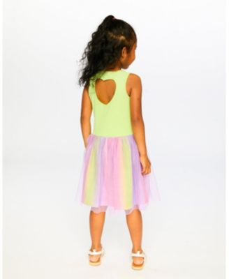 Little Girls Sleeveless Bi-Material Dress