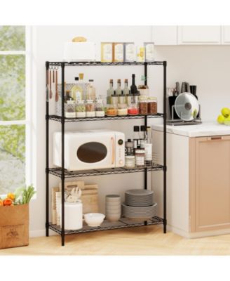 4-Tier Metal Storage Shelving Unit with V-Shaped Wire Rack and 1000 LBS Capacity