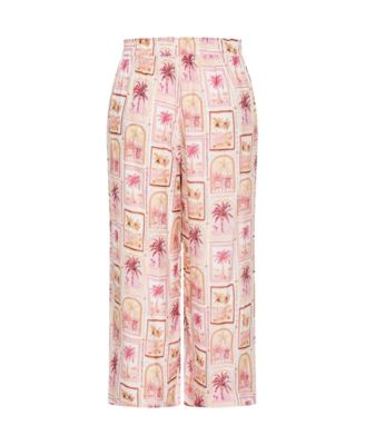 Women's Postcard Soiree Print Wide Leg Pant