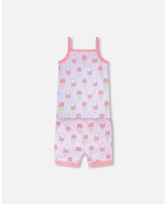 Little Girls Cotton Two-Piece Pyjama Set Printed Ice Creams