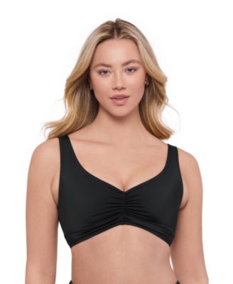 Women's S3 Supportive Banded Cinch Front Bikini Swimsuit Top - Palm Royale