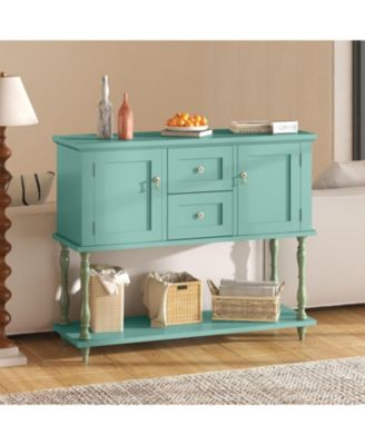 Entryway Table with 2 Drawers, 42" Vintage Console Table with Storage Shelf and 2 Doors, Farmhouse Buffet Sideboard Cabinet for Living Room