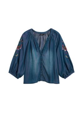 Women's Embroidered balloon blouse