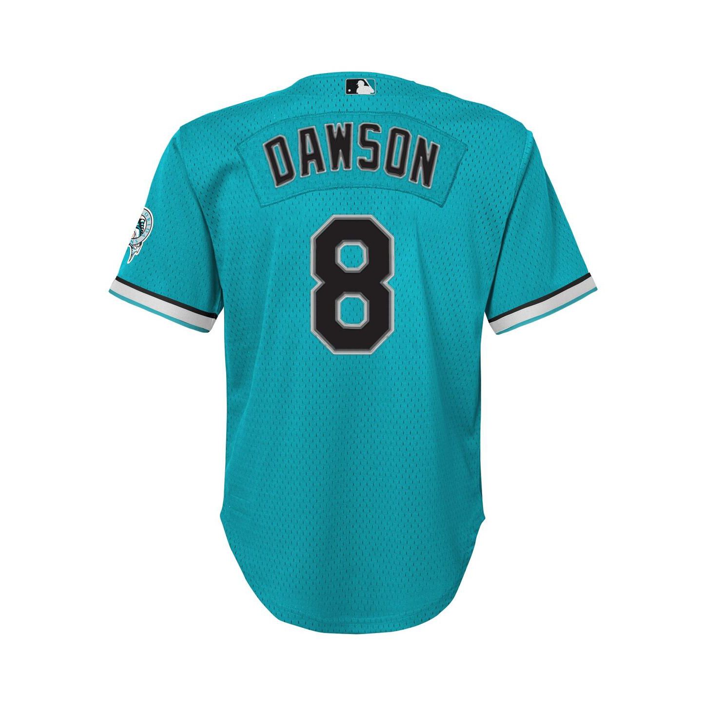 Детская джерси Mitchell & Ness Andre Dawson Florida Marlins для разминки, Teal — фото 3