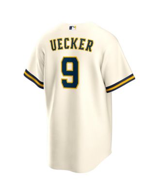 Men's Bob Uecker Cream Milwaukee Brewers Home Retired Player Replica Jersey