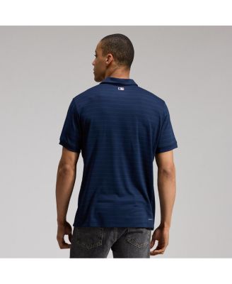 Men's Blue Atlanta Braves Authentic Collection Striped Victory Dri-FIT Polo Shirt