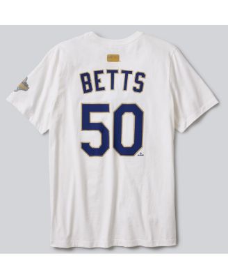 Men's Mookie Betts White Los Angeles Dodgers 2026 Gold Collection Name & Number T-Shirt