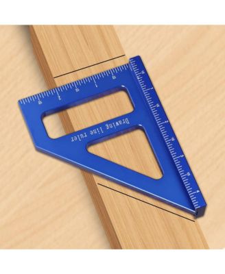 Imperial 3D Multi-Angle Measuring Ruler Aluminum Alloy Woodworking Square Protractor Miter Triangle Layout Tool Engineer Carpenter 003b