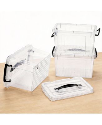 4 pack 6 qt Storage Latch Box Stackable Container with Lid