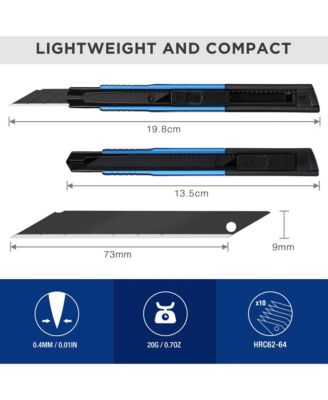 Utility Retractable Snap-off Aluminum Box Cutter Exacto Craft 9mm Blade Pack 5
