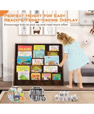 5-Tier Front-Facing Kids Bookshelf with Deep Compartments, Montessori Style