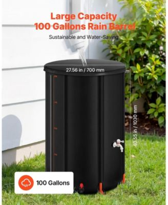 100 Gallon Collapsible Rain Barrel Portable Water Collection Barrel With Spigot
