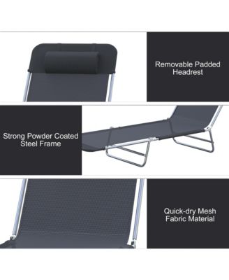 Mesh Outdoor Reclining Lounge Chair Lightweight and Portable,