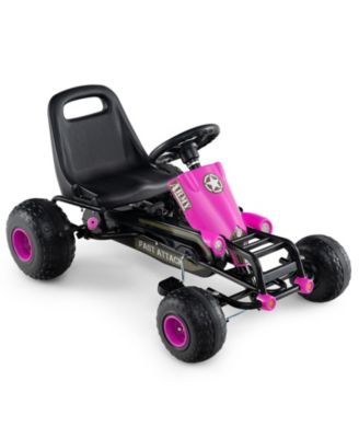 Kids Pedal Go Kart Racer with Steering Wheel, Gear Shifter and Handbrake.