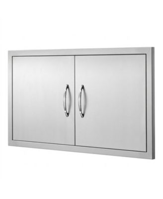 34W x 19H in Double Stainless Steel BBQ Access Door for BBQ Island Grilling