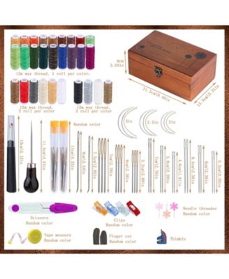 83 Pcs Leather Repair Sewing Kit Waxed Thread Upholstery DIY Craft Tools Large-eye Needles Hand Stitching Set