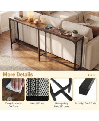 71-Inch Narrow Console Table with Power Outlet