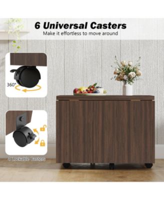 Foldable Extendable Coffee Table with Storage Cabinet