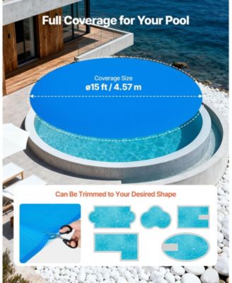 15 ft Round 12 Mil Solar Pool Cover for Daytime Heat Retention