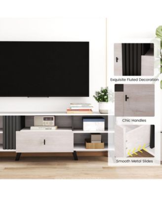 Mid Century Modern TV Stand Entertainment Center  TVs-Oak