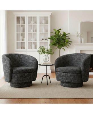 30.5 Modern Swivel Barrel Accent Chair, Upholstered Armchair, 1 Pc