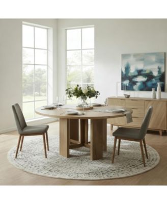 Round Dining Room Table for 4-6, 47'' Farmhouse Table, Kitchen Dinner Room Tables, Rustic Circle Tables