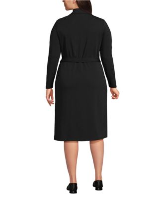 Plus Size Cotton Modal Collared Wrap Dress