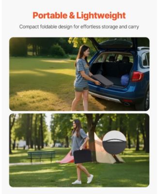 Folding Camping Table Adjustable Height Portable Aluminum MDF Table