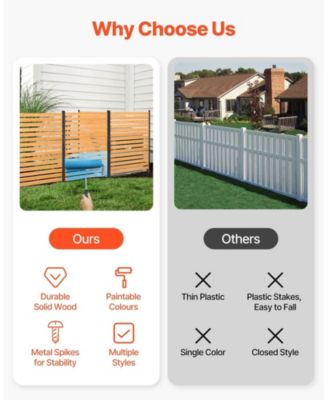 Wood Privacy Screen 39in x 61in 1-Panel Outdoor Fence for Garden and Pool Area