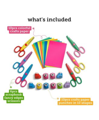 Craft Punch Set 26 Piece Decorative Edge Paper Hole Punch Shapes Colorful Crafting Kit