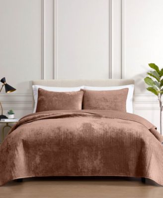 Reese Velvet 3-Piece Coverlet Set, Queen
