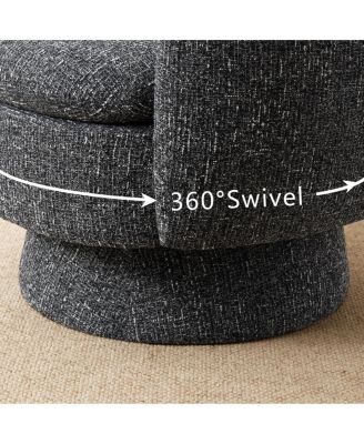 31 Tweed Swivel Barrel Accent Chair, Upholstered Armchair, 1 Pc