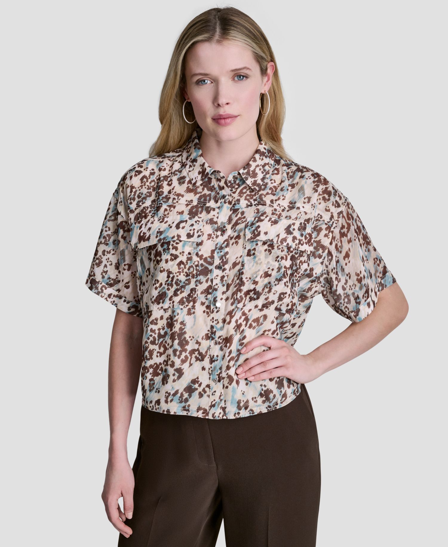 Women's Printed Collared Shirt