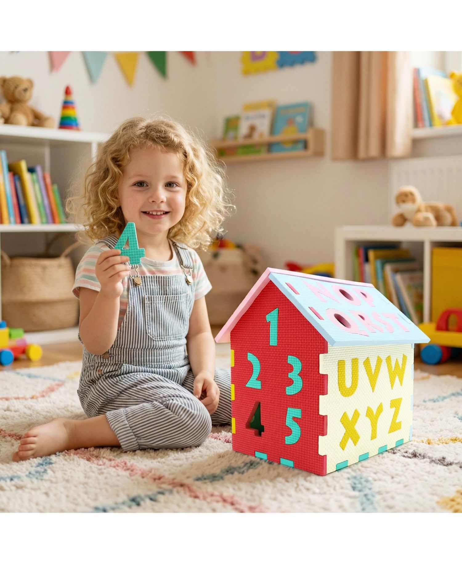 Interlocking Alphabet and Numbers Puzzle Mats, 7-Piece Set
