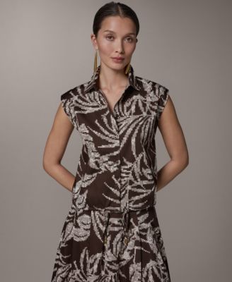 Women's Collared Neck Top, Regular & Petite
