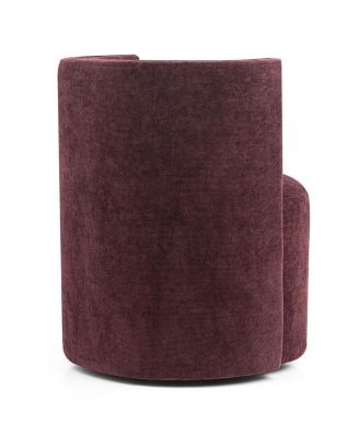 Textured Fabric Swivel Barrel Accent Dining Chair With Casters 1 Pc