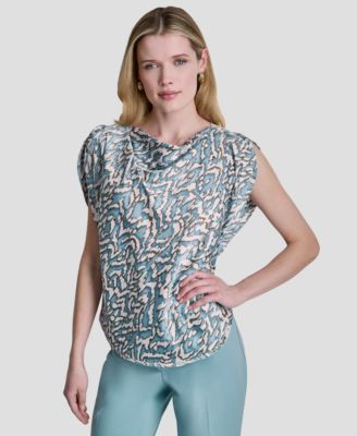 Women's Printed Cowl Neck Blouse