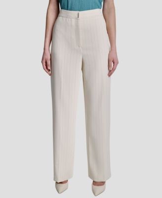 Women's Straight-Fit Pinstripe Trouser Pants