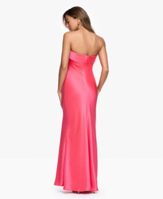 Women's Strapless Sleeveless Polyester Gown